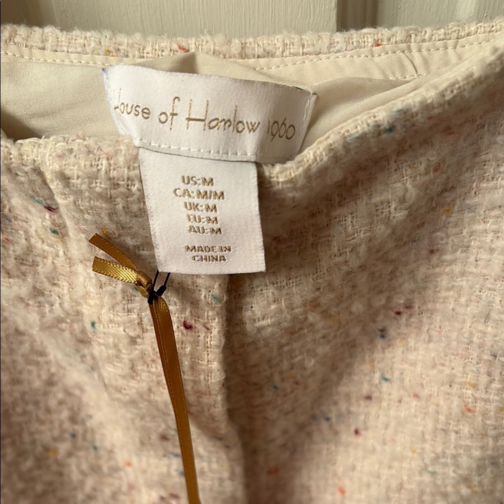 NWT House of Harlow 1960 Tweed Cream Dress - Picture 8 of 12